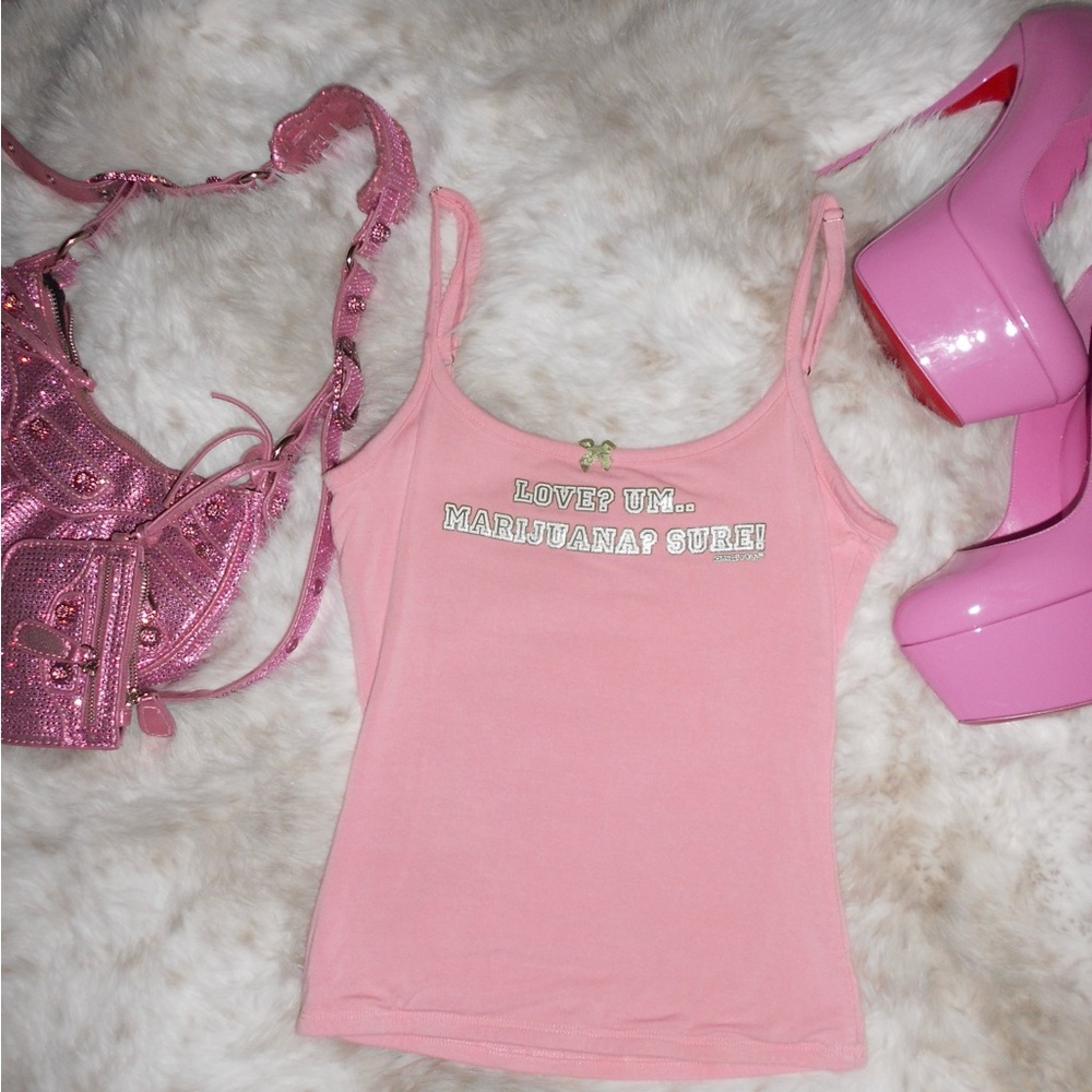 Omighty Pink Tank Top with Graphic Print